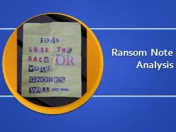 Ransom Note Analysis