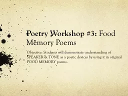 Poetry Workshop #3: