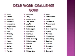 Dead Word Challenge