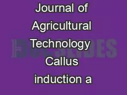 Journal of Agricultural Technology  Callus induction a