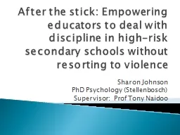 After the stick: Empowering educators to deal with discipli