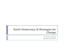 Earth Democracy & Strategies for Change