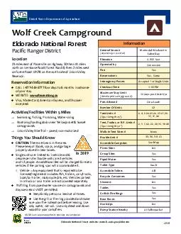 Wolf Creek Campground Pacific Ranger District Eldorad