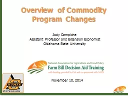 Overview of Commodity Program Changes