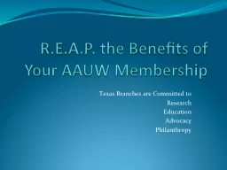 R.E.A.P. the Benefits of Your AAUW Membership