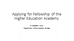 Applying for Fellowship of the Higher Education Academy