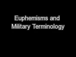 Euphemisms and Military Terminology