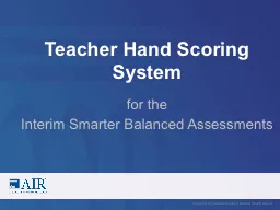 Teacher Hand Scoring System
