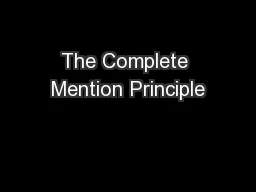 The Complete Mention Principle
