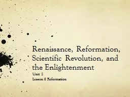 Renaissance, Reformation, Scientific Revolution, and the En