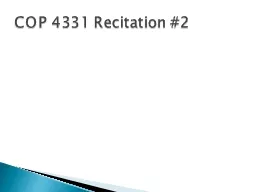 COP 4331 Recitation #2