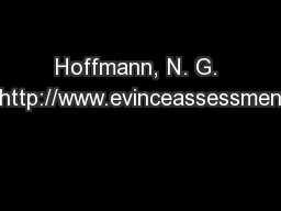 Hoffmann, N. G. Retrieved from: http://www.evinceassessment.com/UNCOPE