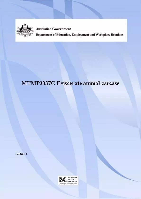 MTMP3037C Eviscerate animal carcase