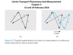 Carrier Transport Phenomena And Measurement
