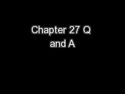 Chapter 27 Q and A