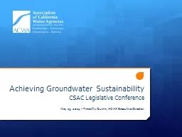 A chieving Groundwater Sustainability