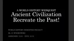 A WORLD HISTORY WEBQUEST