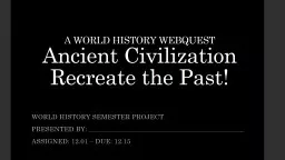 A WORLD HISTORY WEBQUEST