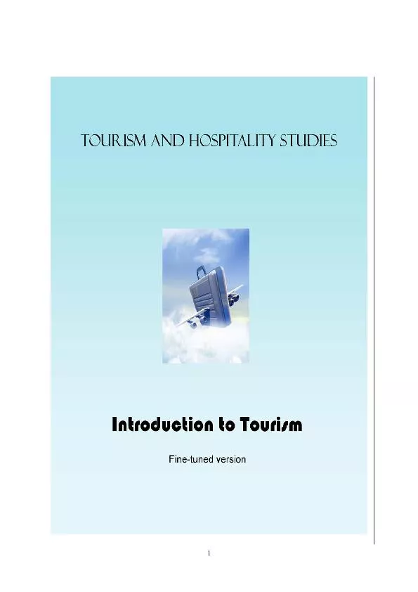 Manual on Module I  Introduction to Tourism (Fine-tuned version)  
...