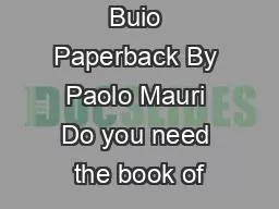 Buio Paperback By Paolo Mauri Do you need the book of