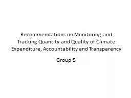 Recommendations on Monitoring and Tracking Quantity and Qua