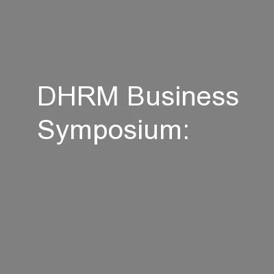 DHRM Business Symposium: