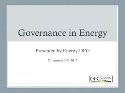Governance in Energy