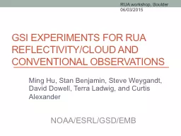 GSI experiments for RUA reflectivity/Cloud and conventional