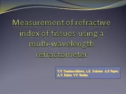 Measurement of refractive index of tissues using a