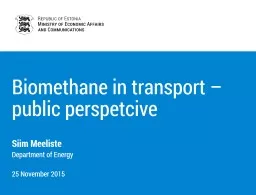 Biomethane in transport –