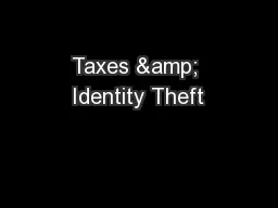 Taxes & Identity Theft
