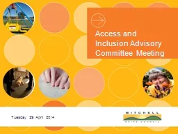 Access and Inclusion Advisory Committee Meeting