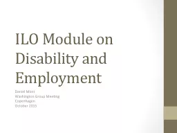 ILO Module on Disability and Employment