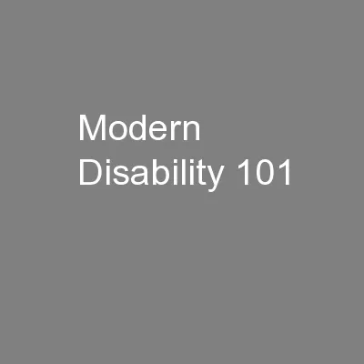 Modern Disability 101