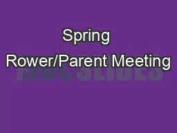 Spring Rower/Parent Meeting