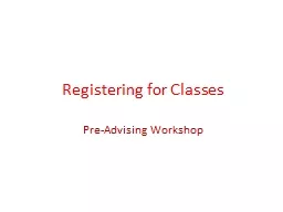 Registering for Classes