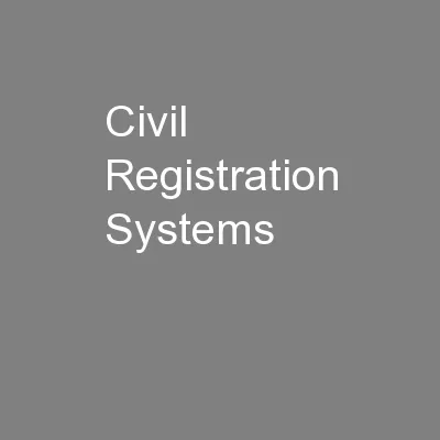 Civil Registration Systems