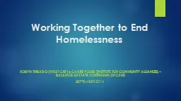 Working Together to End Homelessness