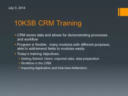 10KSB CRM Training