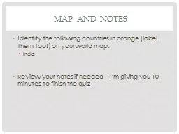 Map and Notes
