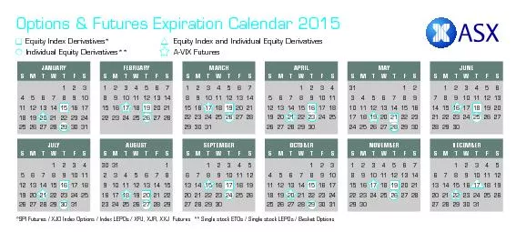 Options & Futures Expiration Calendar 2015