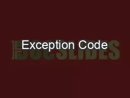 Exception Code
