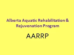 Alberta Aquatic Rehabilitation & Rejuvenation Program