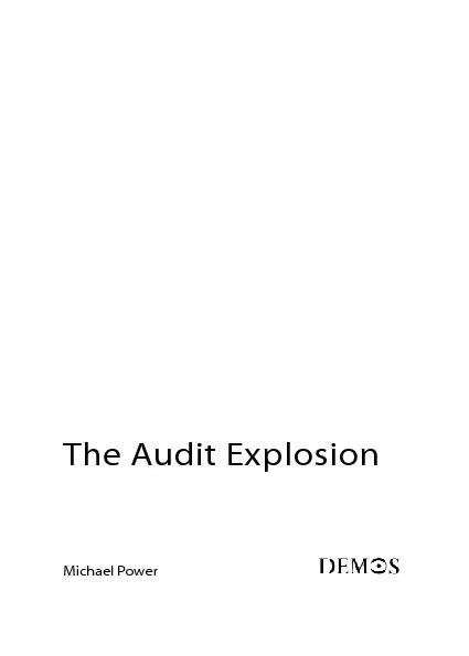 The Audit ExplosionMichael Power