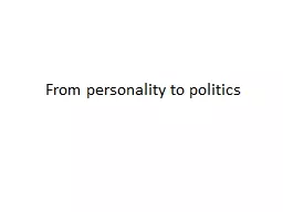 From personality to politics