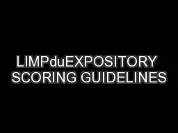 LIMPduEXPOSITORY SCORING GUIDELINES
