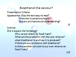 Bioethanol the saviour?