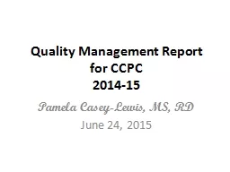 Quality Management Report