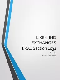 LIKE-KIND EXCHANGES