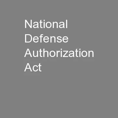 National Defense Authorization Act